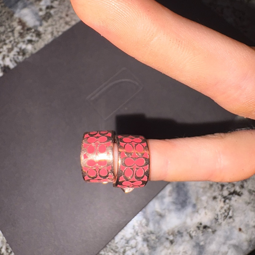 Coach Logo Huggie Earrings. Fast shipping. - Picture 6 of 8